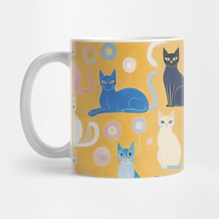 Hilma af Klint's Feline Kaleidoscope: Abstract Cat Symphony Mug